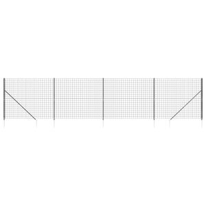 vidaXL Wire Mesh Fence with Spike Anchors Anthracite 2.2x10 m