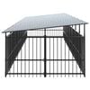 vidaXL Outdoor Dog Kennel with Roof Steel 15.02 m&sup2;