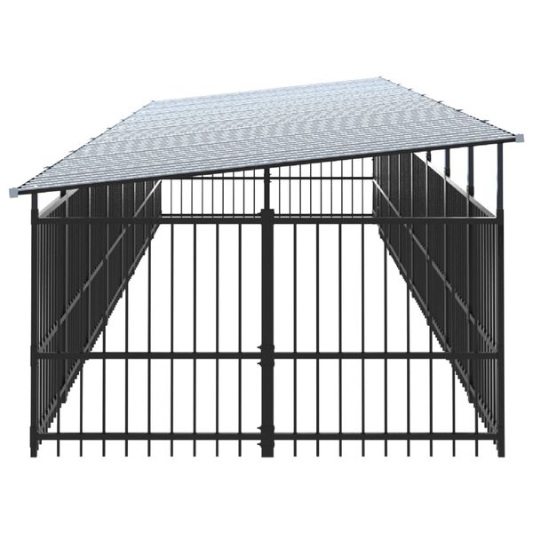 vidaXL Outdoor Dog Kennel with Roof Steel 15.02 m&sup2;