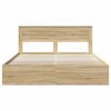vidaXL Bed Frame with Headboard Sonoma 180 x 200 cm Solid Pine Wood