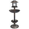 vidaXL Decorative Birdbath with Solar Powered LED Lights Plastic