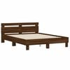 vidaXL Bed Frame with LED without Mattress Brown Oak 140x200 cm