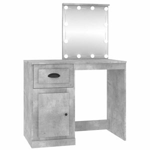 vidaXL Dressing Table with LED Concrete Grey 90x50x132.5 cm