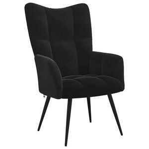 vidaXL Relaxing Chair Black 70 x 61 x 96.5 cm Velvet