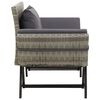 vidaXL Garden Bench with Cushions Grey 176 cm Poly Rattan