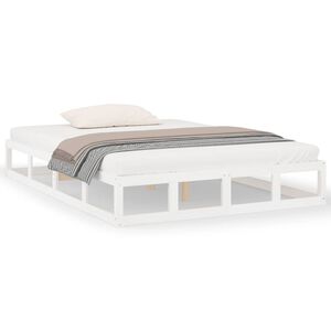 vidaXL Bed Frame without Mattress White 200x200 cm Solid Wood