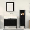 vidaXL Bathroom Furniture Set with Shelf 3 pcs Black Engineered wood
