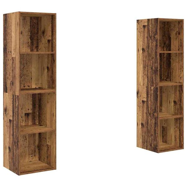 vidaXL TV Cabinet Set 2 pcs Brown 37 x 37 x 142.5 cm Engineered Wood