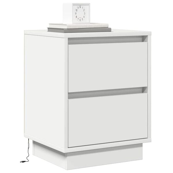 vidaXL Bedside Cabinet 2 pcs White 39 x 34.5 x 50 cm Engineered wood