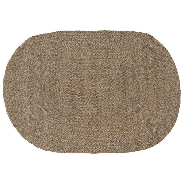 vidaXL Area Rugs Oval Grey 122 x 183 cm Jute