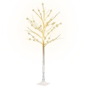 vidaXL LED White Birch Tree Warm White 72 LEDs 150 cm