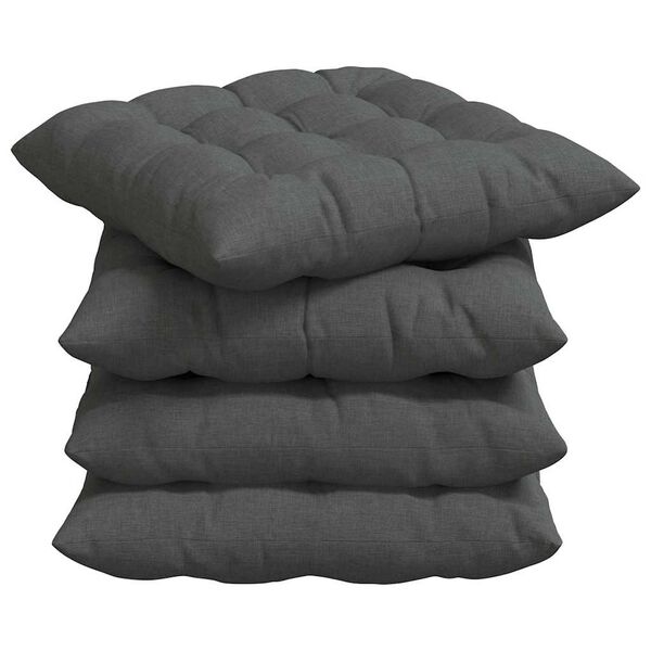 vidaXL Seat Cushions 2 pcs Dark Grey 40 x 40 x 6 cm Fabric