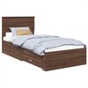 vidaXL Bed Frame Brown Oak and Silver 75 x 190 cm Engineered Wood