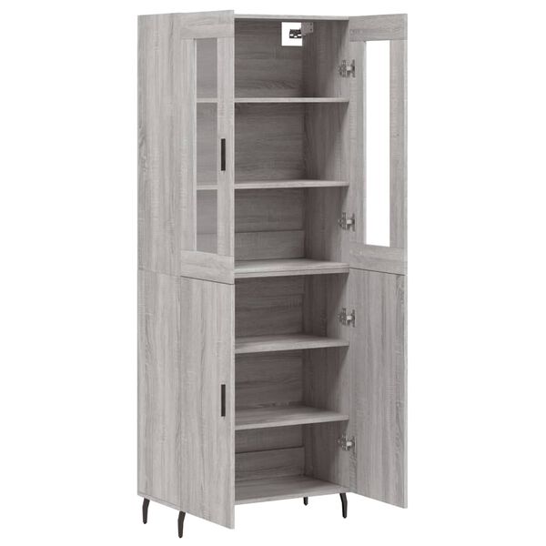 vidaXL Highboard Grey Sonoma 69.5x34x180 cm Engineered Wood