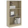 vidaXL 3-Tier Book Cabinet Sonoma Oak 60x24x109 cm Engineered Wood