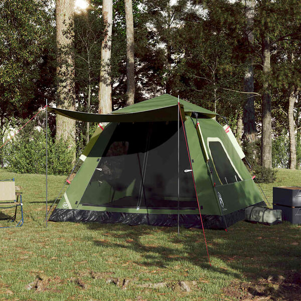 vidaXL Camping Tent Dome 5-Person Green Quick Release