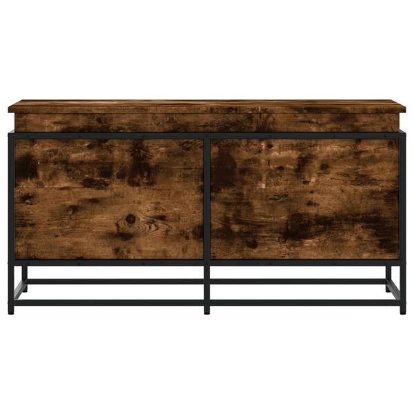 vidaXL Storage Box with Lid Smoked Oak 100x40x51.5 cm Engineered Wood