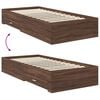 vidaXL Bed Frame with Headboard Brown Oak 100 x 200 cm Engineered Wood