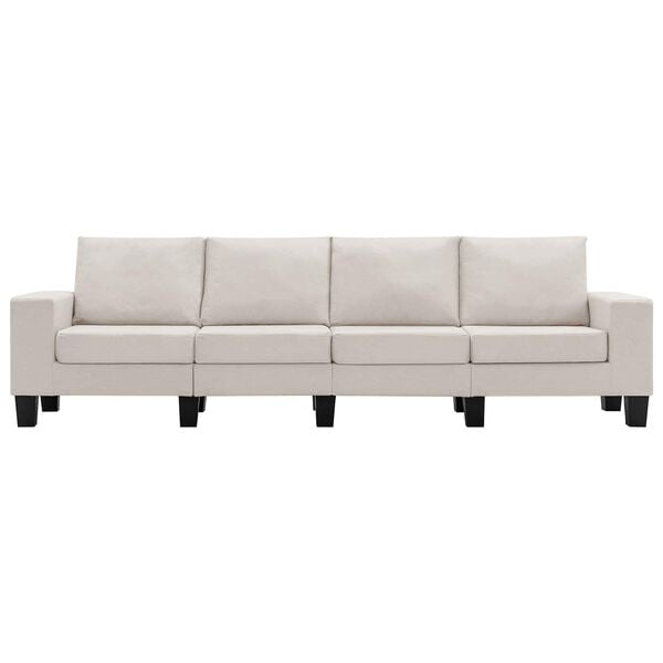 vidaXL Sofa Cream 4-Seater Fabric