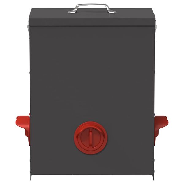 vidaXL Chicken Feeder Black 32.5 x 20.5 x 43 cm Cold-Rolled Steel