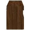 vidaXL TV Wall Cabinet with LED Lights Brown Oak 100x30x40 cm