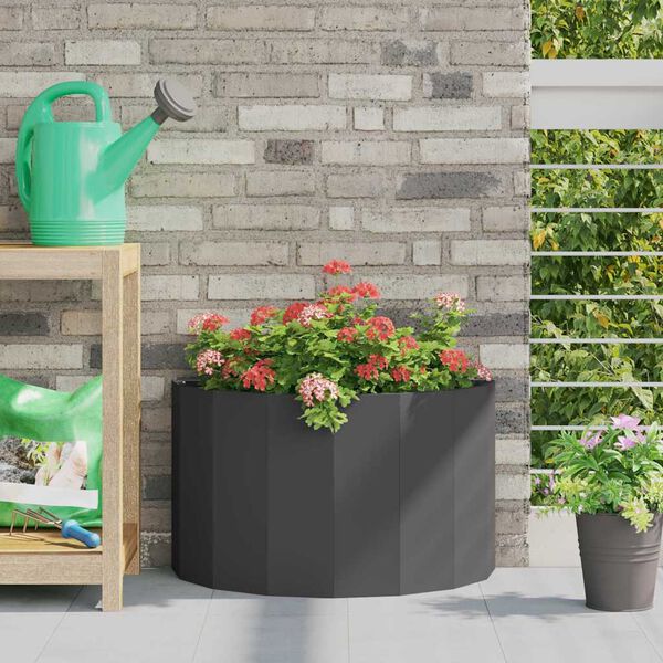 vidaXL Planter Black 60 x 30 x 35 cm Steel