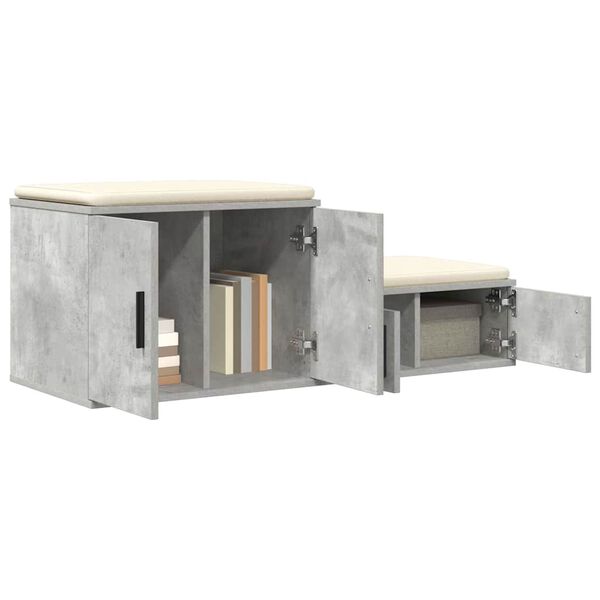 vidaXL Storage Cabinet 2 pcs Concrete Grey 127 x 41 x 40 cm