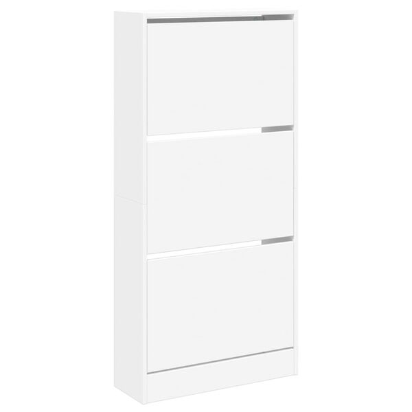 vidaXL Shoe Cabinet White 60x21x125.5 cm Engineered Wood