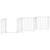 vidaXL Dog Gate with Door Foldable 15 Panels White 750 cm Poplar Wood