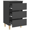 vidaXL Bed Cabinets with Solid Wood Legs 2 pcs Grey 40x35x69 cm