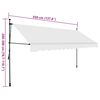 vidaXL Manual Retractable Awning with LED 350 cm Cream
