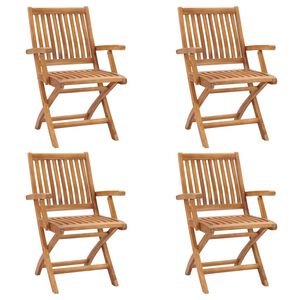 vidaXL Folding Garden Chairs 4 pcs Solid Teak Wood