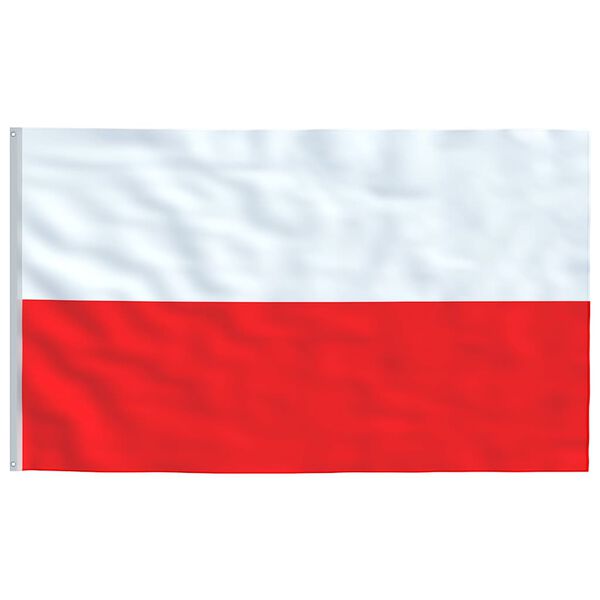 vidaXL Poland Flag and Pole 5.5 m Aluminium