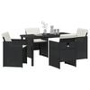 vidaXL Garden Dining Set 5 pcs Black Poly Rattan