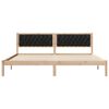 vidaXL Bed Frame with Headboard Black 200 x 200 cm Solid Pine Wood
