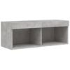 vidaXL 8 Piece TV Wall Cabinet Set with LED Lights Concrete Grey