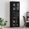 vidaXL Highboard FLORIN Black 60 x 35 x 182 cm Engineered Wood