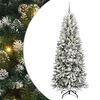 vidaXL Artificial Christmas Tree with 300 LEDs with Stand White 210 cm