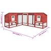 vidaXL Outdoor Rabbit Hutch with Run Red and White Solid Fir Wood