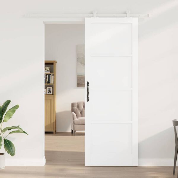 vidaXL Sliding Door ORKDAL White 83 x 232 cm Solid Pine Wood