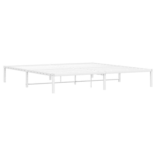 vidaXL Metal Bed Frame without Mattress White 193x203cm