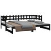 vidaXL Pull-out Day Bed without Mattress Black 2x(90x190) cm