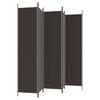 vidaXL 5-Panel Room Divider Brown 250x220 cm Fabric