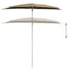 vidaXL Garden Half Parasol with Pole 180x90 cm Taupe