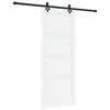 vidaXL Sliding Door White and Black 83 x 202 cm Solid Pine Wood