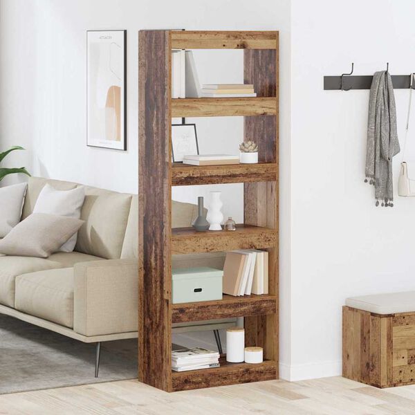 vidaXL Book Cabinet Old wood 60 x 30 x 166 cm Engineered wood