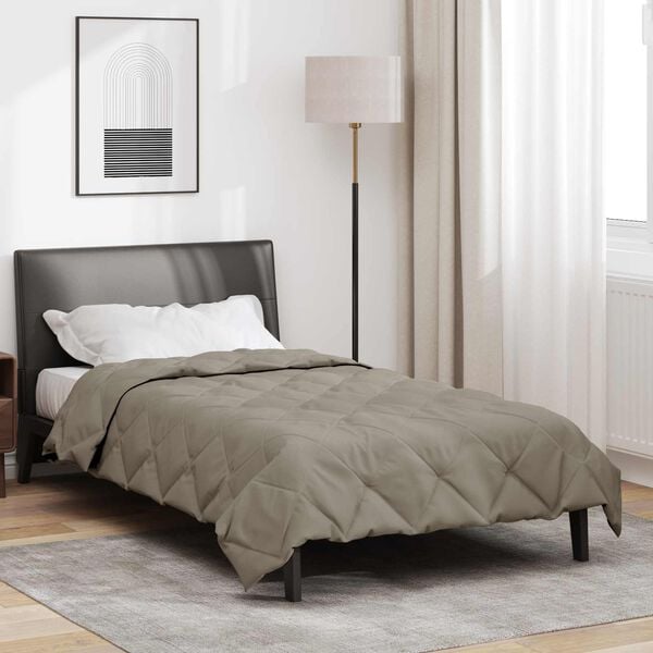 vidaXL Full Year Duvet Light Grey 220 x 135 cm Microfiber