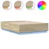 vidaXL Bed Frame with LED without Mattress Sonoma Oak 135x190 cm Double