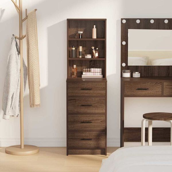 vidaXL Highboard Brown oak 40 x 41 x 135 cm Engineered wood
