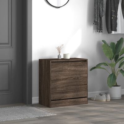 vidaXL Shoe Cabinet Brown Oak 60x34x63.5 cm Engineered Wood